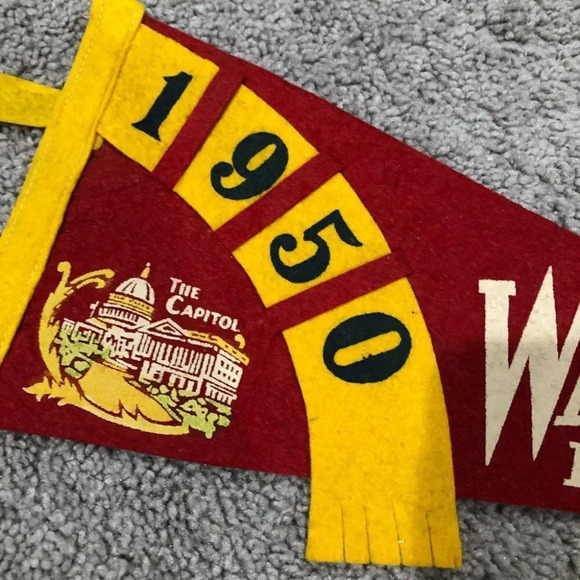 1950 Antique Washington DC Pennant Flag 17" - Picture 3 of 8